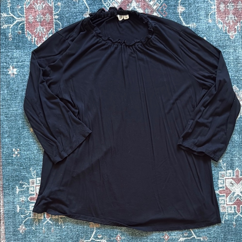 Women's Black Ruffled Top